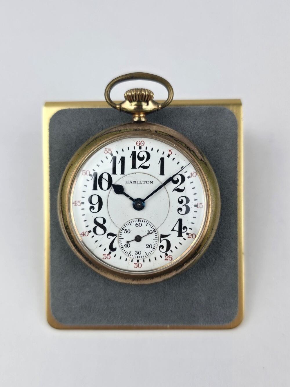 Hamilton Grade 992 Model 2 Railroad Pocket Watch 21j Adjusted GF case Running